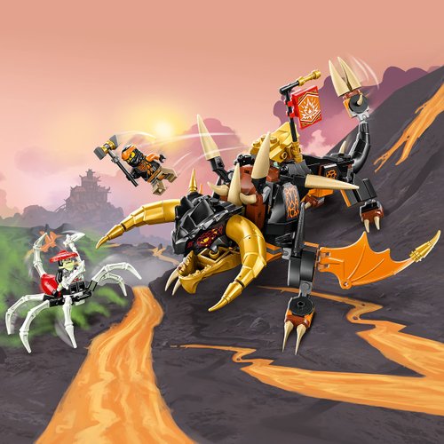 LEGO NINJAGO Cole’s Earth Dragon EVO 71782, Upgradable Action Toy Figure for Boys and Girls with Battle Scorpion Creature and 2 Minifigures, 2023 Playset