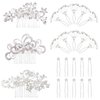 MOAMUN 23pcs Wedding Hair Comb Set, Bridal Hair rhinestone Accessories, Women Hair Side Comb Crystal Pearl Hair Pins Clips for Bridesmaids Flower Girl Prom
