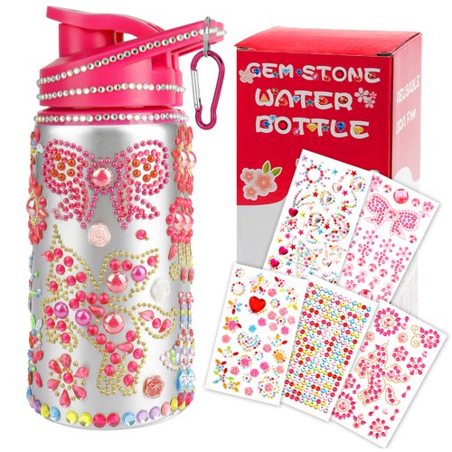 Decorate Your Own Water Bottle Kits for Girls, 4 5 6 7 8 Year Old Girl Gifts, Arts and Crafts Toys Gifts for Girls, Birthday Gifts for Girls 4-6-8-12, Diamond Painting Kits