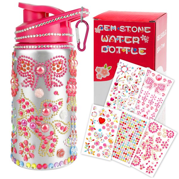 Decorate Your Own Water Bottle Kits for Girls, 4 5 6 7 8 Year Old Girl Gifts, Arts and Crafts Toys Gifts for Girls, Birthday Gifts for Girls 4-6-8-12, Diamond Painting Kits