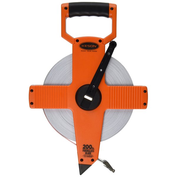 Keson OTR10200 Open Reel Fiberglass Tape Measure Reel (Graduations: 1/10, 1/100), 200-Foot