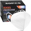 YUIKIO KN95 Face Mask, 30 Pack Protective KN95 Masks for Adults, Filter Efficiency≥95%,5 Layers Filter Safety Mask Against PM2.5 Disposable KN95 Respirator Masks in Bulk (White)