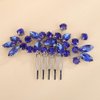 BERYUAN Dainty Teardrop Rhinestone Crystal Wedding Hair Comb Handmade Hair Side Comb Women Girls Wedding Headpiece Silver Gold Wedding Hair Accessories for Brides Bridesmaid (blue)