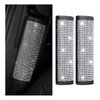 GLSOWEE 2PCS Bling Car Seat Belt Shoulder Pads, Bling Rhinestones Seat Belt Covers for Women, Car Seatbelt Strap Pad with Crystal Diamond, Car Interior Accessories for Car SUV (White Diamond)