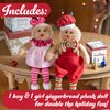 Christmas Gingerbread Plush Dolls, Set of 2 - 17" Boy & Girl Cute Shelf Decorations - Fun Kids Holiday Toy Elf Buddy, Tree, or Stocking Stuffer w Festive Santa Outfits, Mantel Decor, Gift for Xmas