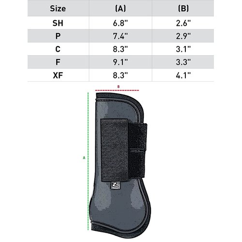 HORZE Adepto Open Front Tendon Boots | Durable Shell with Neoprene Lining - Black - Horse