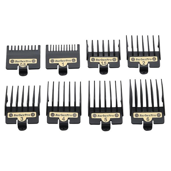 8 PCS Clipper Guards for BaBylissPRO Barberology FX870,FX890,FX825 and FX673 Clippers,Fit for Babyliss Clipper Guards with Metal Clip-Cutting Lengths 1/16-3/4 inch Attachment Combs Set