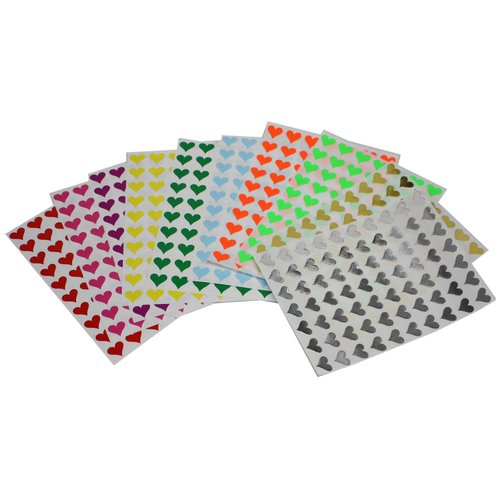 Royal Green 10 Color Decorative Heart Stickers - Scrapbooking Stickers, Packaging Stickers, Arts & Crafts Sticker Labels for Scrapbooks & More - 0.5 inch, 700-Pack
