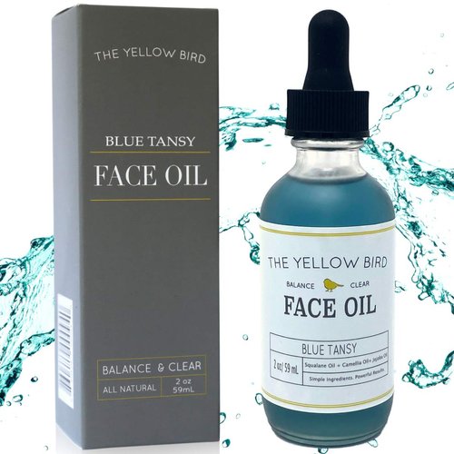 The Yellow Bird Balancing Blue Tansy Face Oil – Skin Glowing Serum. Collagen Support. Promotes Cl...