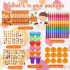 Cinrobiye 72 Pcs Fall Party Favors Thanksgiving Day Fall Coloring Books Squishy Pumpkins Tattoo DIY Sticker Stampers Class Reward Prizes for Autumn Harvest School Party