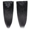 Alisfeel Seamless Clip In Human Hair Extensions 10A Brazilian Straight Clip In Hair Extension Human Hair for Black Women Unprocessed Seamless Clip Ins 135g 8 Pieces/Pack (20 Inch, Straight)