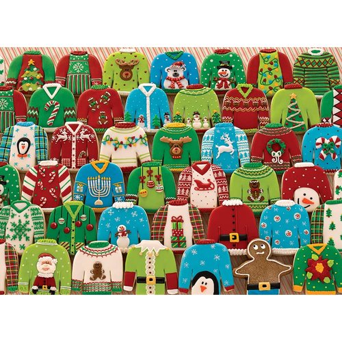 Cobble Hill 1000 Piece Puzzle - Ugly Xmas Sweaters - Sample Poster Included