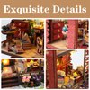 DIY Book Nook Kits - Creativity 3D Wooden Puzzle Bookend Bookshelf Decor for Teen Adults - Miniature Dollhouse kit Crafts, Tiny House Kit to Live in with LED Lights - Martin's Bookstore