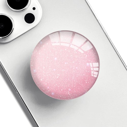 Ksadiye Phone Grip with Expanding Kickstand,Cell Phone Collapsible Stand Pink Sparkling Design for Smartphones