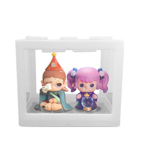 ZNCLCES Display case for Figures, 4 Display Stand Clear Acrylic Boxes with The Design of Building Block Style Could be DIY Placed for Space Saving and Display Collectibles Figures Pop Mart (White)
