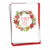 The Best Card Company - 12 Thank You Christmas Cards Boxed - Beautiful Holiday Gratitude Greetings, Bulk Notecard Set - Watercolor Wreaths B6653AXTB