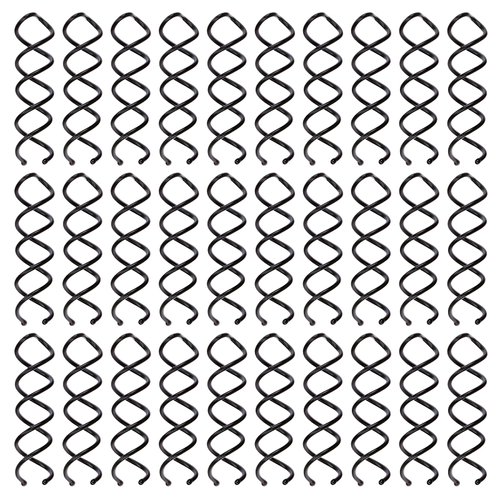 30-Piece Spiral Hair Pins, Twist Corkscrew Spin Pins with Non-Scratch Rounded Clips for Women's Hair Styling DIY (Black)