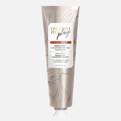 ORLANDO PITA PLAY Ampli-Tint Color Deposit Hair Mask, Temporary Hair Color Treatment that Revives Hair Color, Adds Shine, & Prevents Fading, Copper Red, 4 Fl Oz.