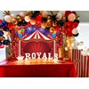 Red Circus Backdrop 7x5FT Carnival Theme Tent Photography Background Circus Amusement Park Fireworks Balloon Banner for Newborn Baby Shower Birthday Party Decorations Supplies (84x60 inch)
