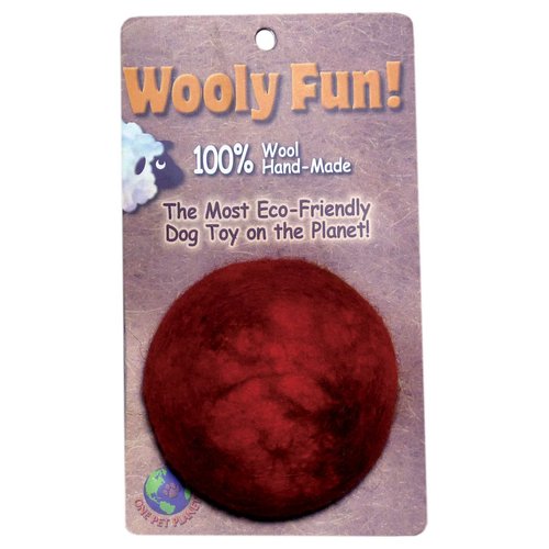 One Pet Planet 86004 2-Inch Wooly Fun Ball Dog Toy