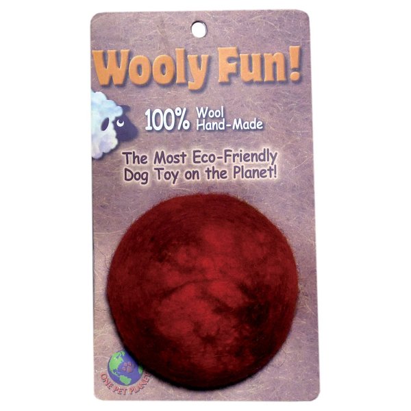 One Pet Planet 86004 2-Inch Wooly Fun Ball Dog Toy