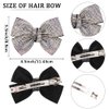 AHONEY Rhinestone Hair Bows for Women Big Hair Bow Clip, Hair Bling Glitter Hair Clips Sparkly Rhinestone Barrettes for Women Girls Holiday Hair Accessories Christmas Gift (AB Silver)