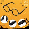 Chinco 72 Pcs Wand Pencils and Glasses Wizard Halloween Party Favors, Including 24 Wizard Wand Pencils and 24 Plastic Costume Glasses Frame with 24 Storage Bags for Kids Theme Party Supplies