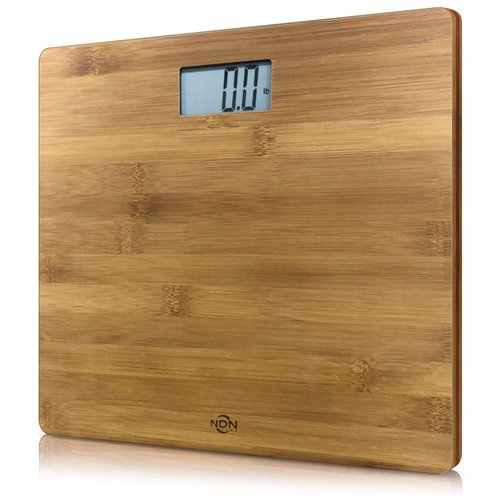 NDN LINE Bamboo Digital Body Weight Bathroom Scale | Eco-Friendly Wooden Bathroom Scale with LCD Display | Accurate Weight Measurement | Stylish and Durable | Feel The Natural Wood Difference