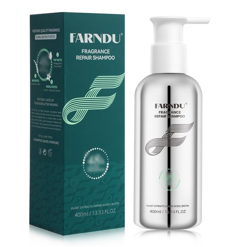 Farndu Repair Shampoo - Volumizing Shampoo with Biotin & Plant Extracts for All Hair Types | Thickens, Smooths, Fights Hair Loss, Moisturizes Damaged Hair | Sulfate Free, 13.53 fl. oz