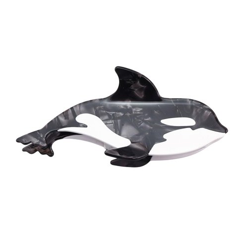 Cute Ocean Killer Whale Hair Clip,Acetate Claw Clips,Hair Clips for Women,Black