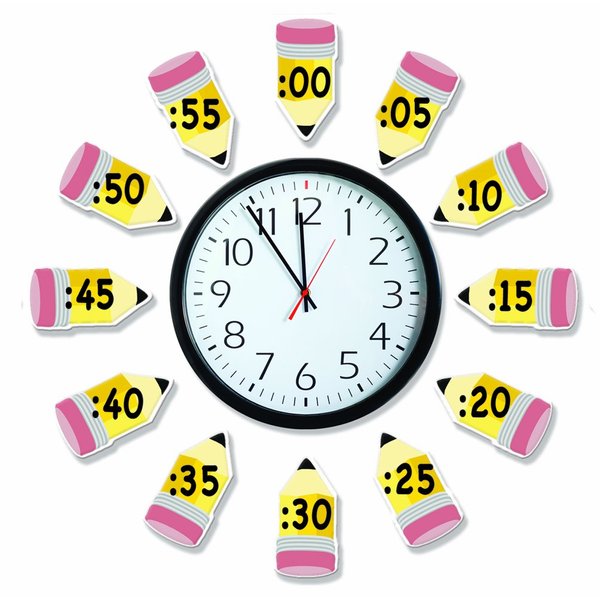 Eureka 'Telling Time' Bulletin Board Analog Clock Practice, 4pc, 17'' W x 24'' L, Model Number: 847423-AWZM