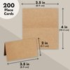 Juvale 200 Pack Kraft Paper Place Cards for Table Setting - Blank Name Cards for Wedding Reception, Baby Shower, Table Numbers (3.5 x 2 In, Brown)