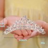JWICOS Girls Silver Comb Small Rhinestone Comb Mini Crystal Hair Comb Headband Flowers Girls Comb Headpiece for Women and Girls