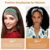 Yeshan Wide Headbands for Women Boho Knotted Non Slip Headbands Head Wraps Turbans Sport Yoga Workout Stretchy Hair bands,Pack of 6