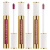 MAKI YIKA 3Pc Metallic Lipstick Long Lasting, Hot Pink Red Brown Glitter Lipsticks, High Shine Lipstick No Smudge No Transfer Liquid Lip Gloss (Hot Pink/Red/Brown)