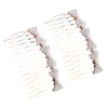 2 Pcs Faux Pearl Hair Side Combs Rhinestone Hair Comb Clips Bridal Decorative Combs Headpiece Wedding Crystal Hair Accessories for Women Girls Bow pearl