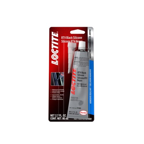 LOCTITE Black RTV Silicone Adhesive Sealant for Automotive: General Purpose Indoor & Outdoor Sealant, Waterproof, Flexible, High-Temperature, Black, 80 ml Tube (PN: 37460-491979)