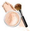FOUNDATION with FLAWLESS FACE BRUSH Mineral Makeup (PINK BISQUE) Matte Natural Loose Powder Bare Skin Cosmetics Full Coverage Long Lasting All Skin Types SPF 18