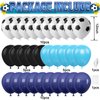 30pcs Soccer Balloon Blue Black,Soccer Print Balloon Set,Football Party Birthday Decorations,12 Inch Football Latex Balloon for Boys Kids Football Euros Football Sport Theme Party Decorations