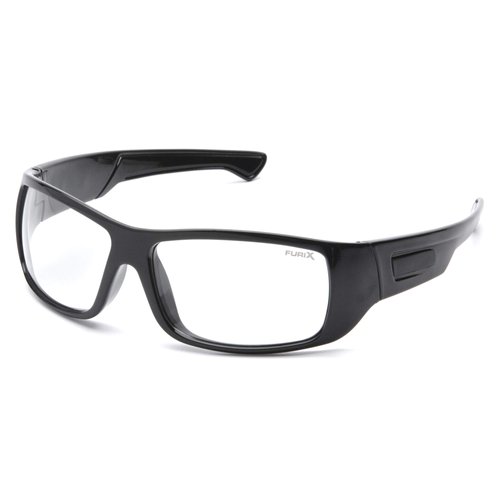 Pyramex Furix Safety Glasses Black Frame Clear Anti-Fog Lens