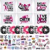 Amylove 65 Pcs Cheerleader Gifts Bulk Cheer Makeup Bag Portable Sports Cosmetic Zipper Pouches Cheer Scrunchies Cheerleading Hair Ties Cheer Sticker Water Bottles Laptop Car Decal for Women Teammates