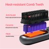 Cordless Hair Straightener Brush-Portable Straightening Comb,9600mAh Batt, Plasma Tech, 9 Temp-Settings&LED Display,for Travel&Home (Metallic Grey)