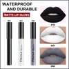 evpct DNM 3Pcs Dark Black Grey Gray White Matte Liquid Lipstick Lip Stain Sets for Women Matte+Lipstick Long Lasting Permanent Lipstick 24 hr Hours Magic Lipstick 24 Hours original Waterproof 16#