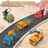SeventhDuck Mini Cars 26PCS, Pull Back Racing Toy Car Set, Racing Toy Vehicles Mini City Cars with Roadblocks and Characters, Party Favors Birthday for Boys Girls Kids