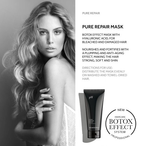 pH Labs Pure Repair Hair Mask - Revitalizing Treatment for Damaged & Bleached Hair - Strengthening Moisturizing Mask with Hyaluronic Acid - Restores Volume - Sulfate-Free & Paraben-Free - 6.7 oz