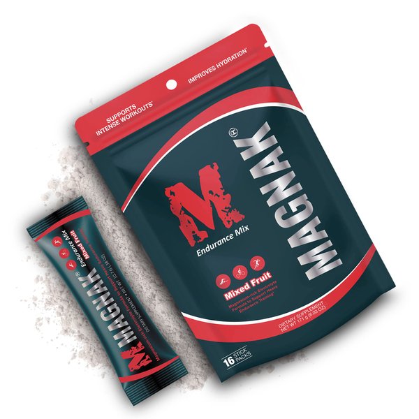 Electrolytes Powder Mix, Recovery Drink for Workouts, Sports & Training, Hydration and Energy Drink Mix w/Magnesium, Potassium, Sodium & More, Gluten Free, Mixed Fruit Powder, 16 Sticks - Magnak