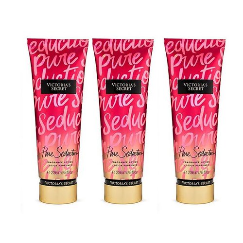 Victoria's Secret Pure Seduction Fragrance Body Lotion for Women, 8 Ounce Lot Of 3 (Pure Seduction)