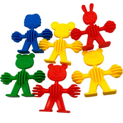 Mandarin Bird Toys by M&M 1010 Pk6 Manimals - Brightly Colored Bird Foot Toys, Smooth Shape, Durable Plastic, Interlocking, Fun for Pet Birds to Manipulate, Great for Small to Medium Size Pet Birds
