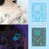 HAIIDOAK Temporary Tattoos (Starlight), 9 Pcs Glow in the Dark Henna Tattoo Kit, Perfect for Choker, Hand and Collar Decoration Rave Festival Accessories (Style B)