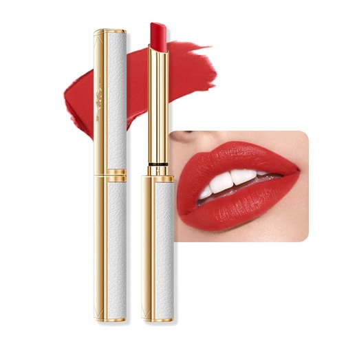 BINGBRUSH Moisturizing and Silky Velvet Lipstick Pack Set, Matte Longwear Waterproof Smooth Color Lip Crayon - Nourishing Lipstick Lipgloss Lip Stain (03#True red)